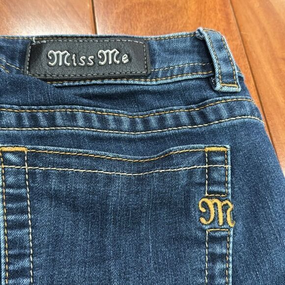 MISS ME Women's Plain Stretch Crop Skinny Zip Ankle Jeans Mid Rise Blue Size 29 - Picture 7 of 12